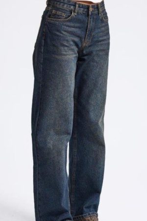 Women’s Dark Wash Leopard Cuff Jeans